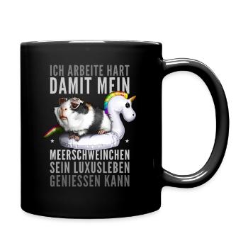 Luxeriöses Meerschweinchen - Tasse einfarbig - Schwarz - Rechts
