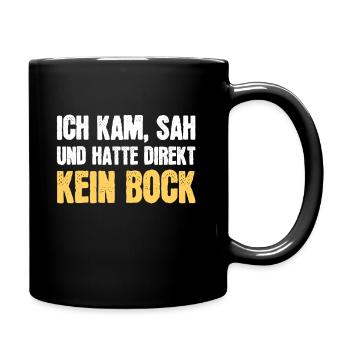 Morgenmuffel Arbeitsmuffel Jobs Kein Bock Spruch - Tasse einfarbig - Schwarz - Rechts