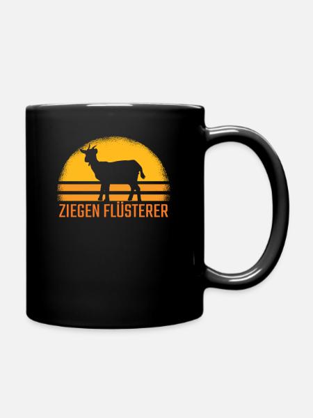 Ziegen Flüsterer Ziege Retro - Tasse einfarbig - Schwarz