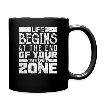 Life Begins at The End of Your Comfort Zone Apnoe - Mug uni - noir - Droite