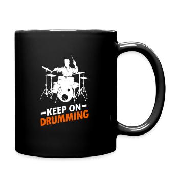 Batteur tambour de tambour bass musiciens - Mug uni - noir - Droite