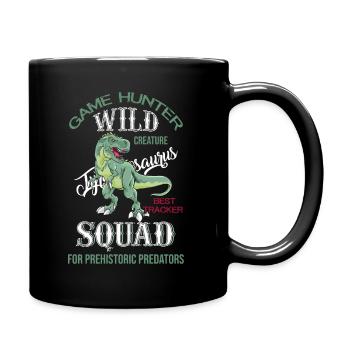 Dinosaurier T Shirt T-Rex Tyrannosaurus für Jungs - Tasse einfarbig - Schwarz - Rechts