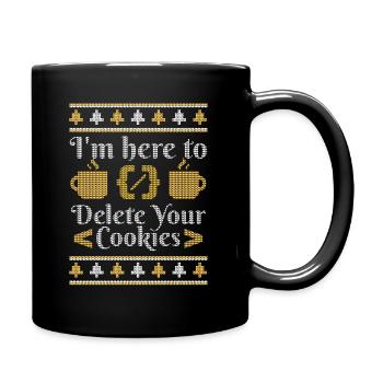 "I'm here to delete your cookies" | Christmas - Full Colour Mug - black - Right