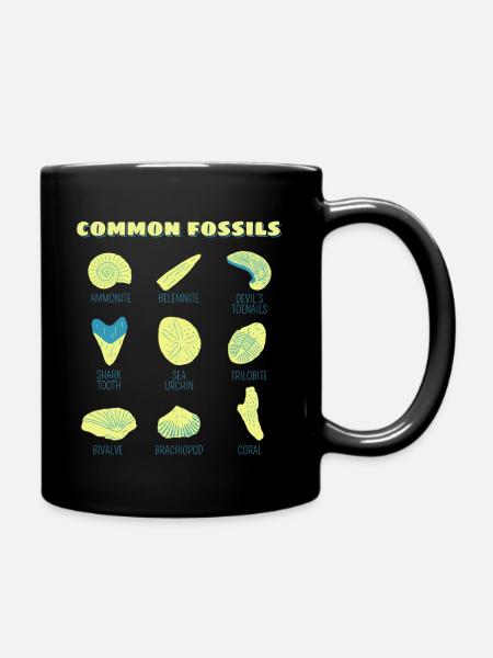 Fossils Collection Gift Fossil Hunters - Full Colour Mug - black