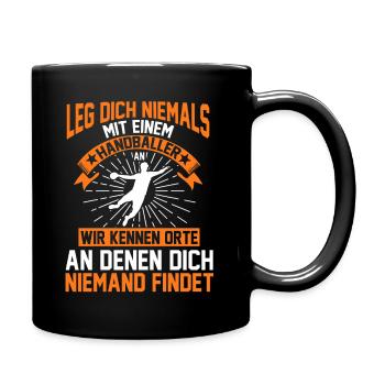 Handball Trainer Handballer Geschenk - Tasse einfarbig - Schwarz - Rechts