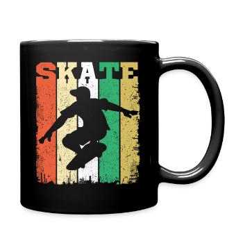 Skate Retro Vintage Skater Skateboarding Geschenk - Tasse einfarbig - Schwarz - Rechts