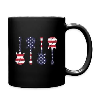 Country Music Retro Vintage Guitar - Full Colour Mug - black - Right