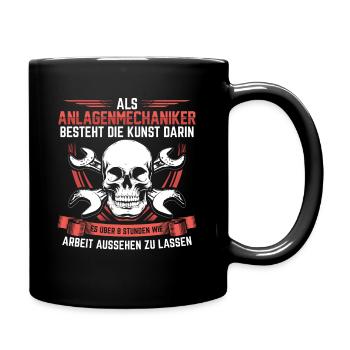Anlagenmechaniker SHK | Heizungsbauer Geschenk - Tasse einfarbig - Schwarz - Rechts