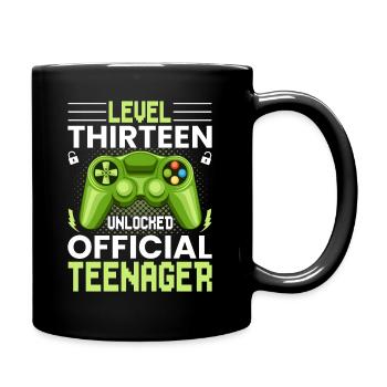 13th Birthday Boy Teen Birthday Gamer - Full Colour Mug - black - Right