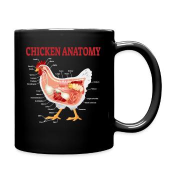 Hühner Anatomie Chicken Hühnerzüchter Geschenk - Tasse einfarbig - Schwarz - Rechts