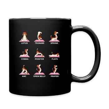 Dog yoga poses - Full Colour Mug - black - Right