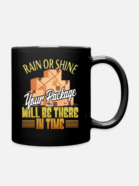 Package delivery package parcel messenger parcel messenger courier - Full Colour Mug - black