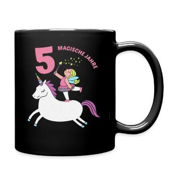 5. Geburtstag Mädchen Ich Bin Schon 5 Jahre - Tasse einfarbig - Schwarz - Rechts