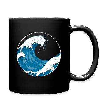 The Great Wave Before Kanagawa Hokusai Gift - Full Colour Mug - black - Right