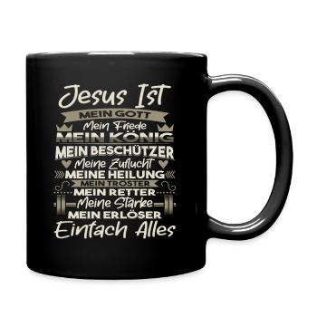 Jesus Christus Geschenk für Christen - Tasse einfarbig - Schwarz - Rechts