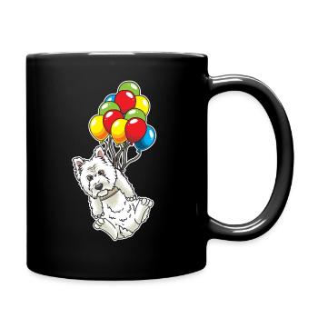 West Highland White Terrier avec ballons Westie - Mug uni - noir - Droite