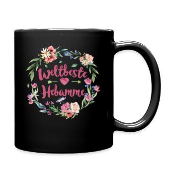 Weltbeste Hebamme Hebammem Geschenk - Tasse einfarbig - Schwarz - Rechts