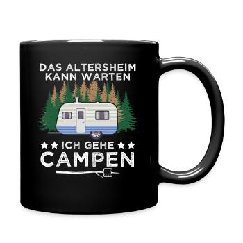 Camping Opa Wohnwagen Womo Geschenk - Tasse einfarbig - Schwarz - Rechts