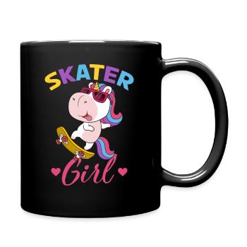 Skate Girl Einhorn Skateboard - Mug uni - noir - Droite