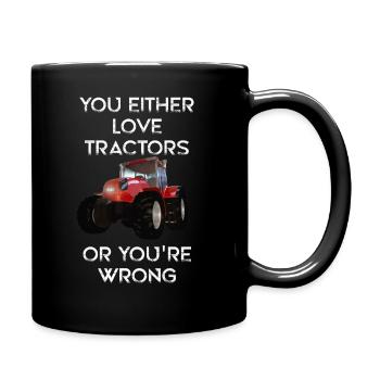 Landwirt Trecker Traktor - Tasse einfarbig - Schwarz - Rechts