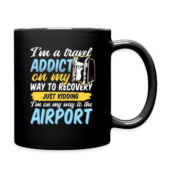 Travel Addict Airport Travel 2021 World Tour - Full Colour Mug - black - Right