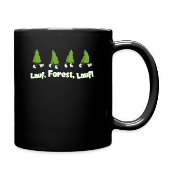 Lauf Forest Run Forest Lustiges Filmzitat - Tasse einfarbig - Schwarz - Rechts