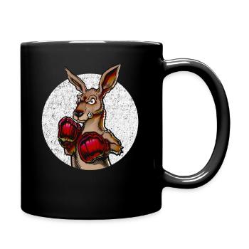 Boxer kangaroo for martial artists - Full Colour Mug - black - Right