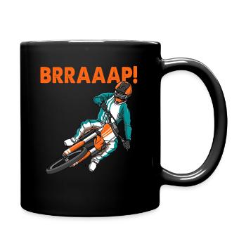 Braaap Motocross Motorcycle Dirtbike Offroad Biker - Tasse einfarbig - Schwarz - Rechts
