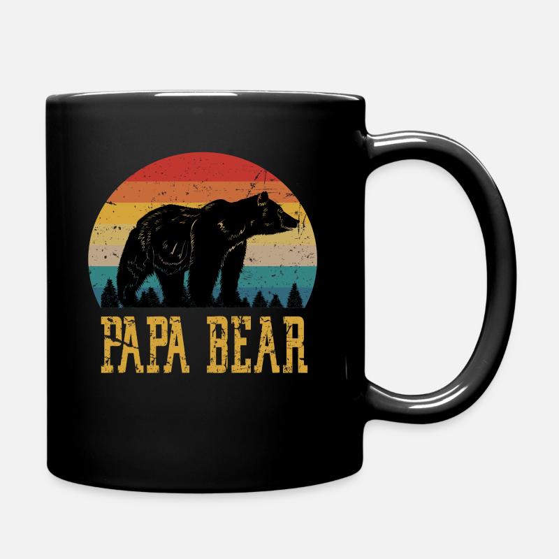 Papa Bear proud Daddy fier père camping retro - Mug uni - noir