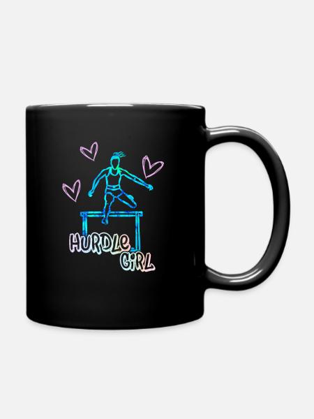 Hürdenlauf Leichathletik cooles Geschenk für - Tasse einfarbig - Schwarz