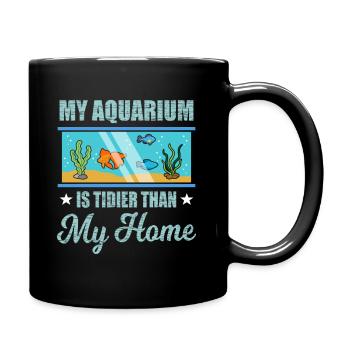 Aquarium Fisch Schildkröte Keeper Geschenkidee - Tasse einfarbig - Schwarz - Rechts