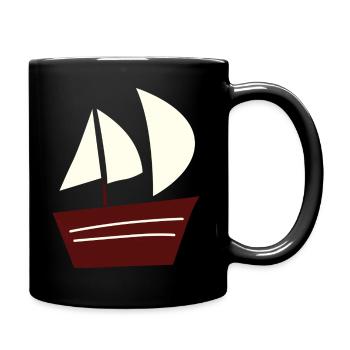 Voilier voilier eau vent bateau capitaine - Mug uni - noir - Droite