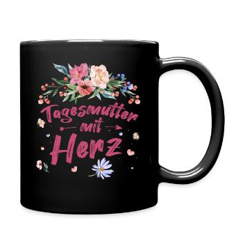 Tagesmutter Mit Herz Tagesmutter Wertschätzung - Tasse einfarbig - Schwarz - Rechts