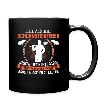 Schornsteinfeger Kaminkehrer | Kaminfeger Geschenk - Tasse einfarbig - Schwarz - Rechts