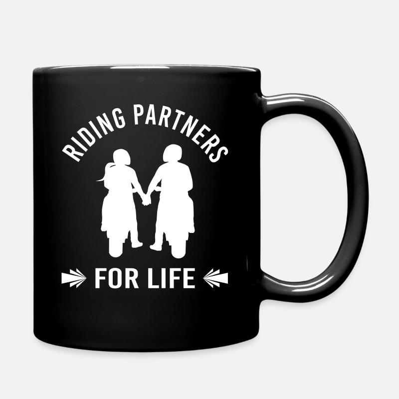 Bikercouple Pärchen Motorradfahrerpaar Bikerliebe - Tasse einfarbig - Schwarz