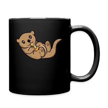 Loutres - Mug uni - noir - Droite