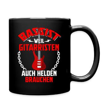 Bassist Gitarrist band Kontrabass Geschenk Bass - Tasse einfarbig - Schwarz - Rechts