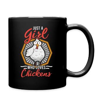 Hühner Mädchen Hühnerzucht Hühnchen Girl Geschenk - Tasse einfarbig - Schwarz - Rechts