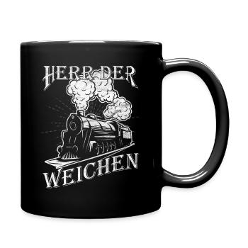 Modelleisenbahn Geschenk Eisenbahner Lokführer Zug - Tasse einfarbig - Schwarz - Rechts