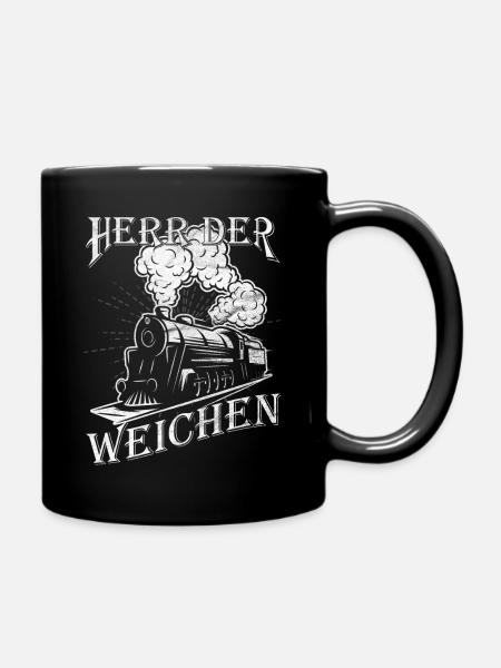 Modelleisenbahn Geschenk Eisenbahner Lokführer Zug - Tasse einfarbig - Schwarz