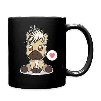 Fjordpferd süßes Geschenk - Tasse einfarbig - Schwarz - Rechts