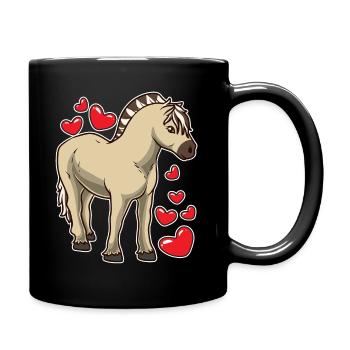 Fjordpferd Geschenk - Tasse einfarbig - Schwarz - Rechts