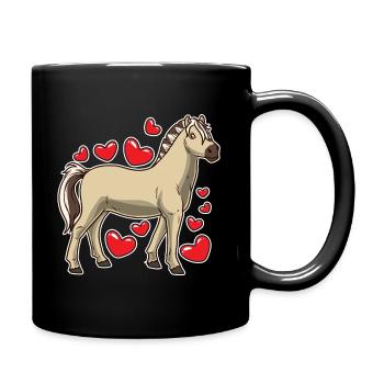 Fjordpferd Geschenk - Tasse einfarbig - Schwarz - Rechts