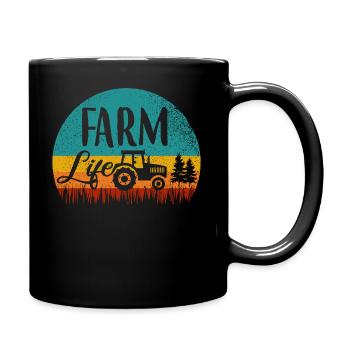 Landwirt Bäuerin - Tasse einfarbig - Schwarz - Rechts