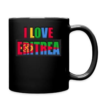 I Love Eritrea, Eritrea Flagge - Tasse einfarbig - Schwarz - Rechts