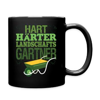 Hart Härter Landschaftsgärtner Gartenarbeit Spruch - Tasse einfarbig - Schwarz - Rechts