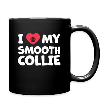 I love my Kurzhaarcollie Familienhund Geschenk - Tasse einfarbig - Schwarz - Rechts