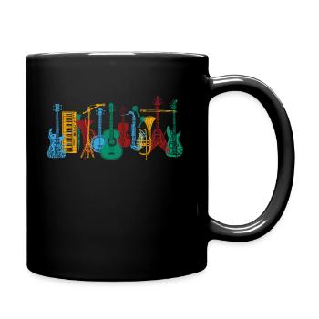 Vintage Instruments Retro Musical Instruments - Full Colour Mug - black - Right