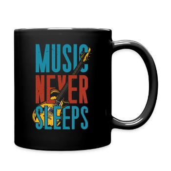 Vintage Rock Guitar Guitarist Electric Guitar Bassist - Full Colour Mug - black - Right
