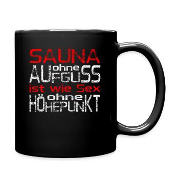 Sauna ohne Aufguss wie Sex ohne Höhepunkt - Tasse einfarbig - Schwarz - Rechts